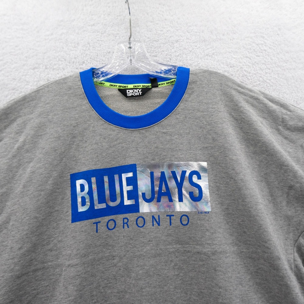 DKNY Sport Shirt Women Small Toronto Blue Jays Grey Blue Vintage Y2K Sweatshirt - Picture 4 of 9